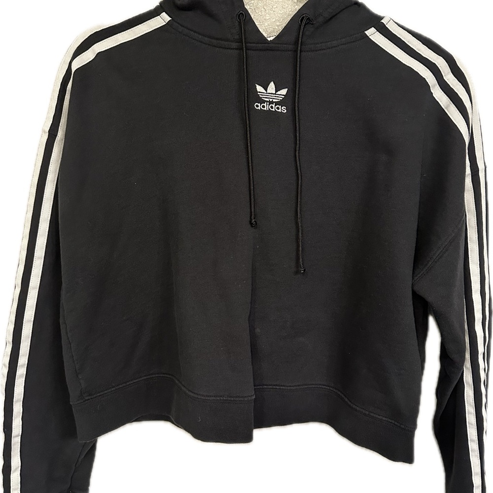 Adidas Black Cropped Hoodie